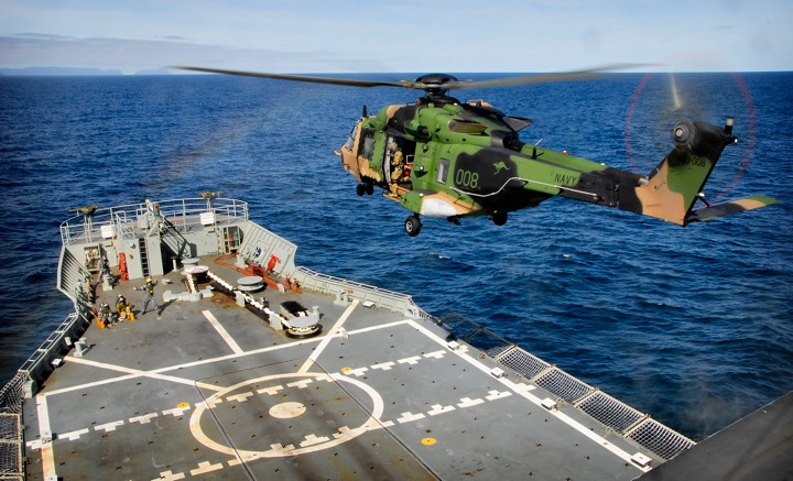 MRH90 And HMAS Manoora